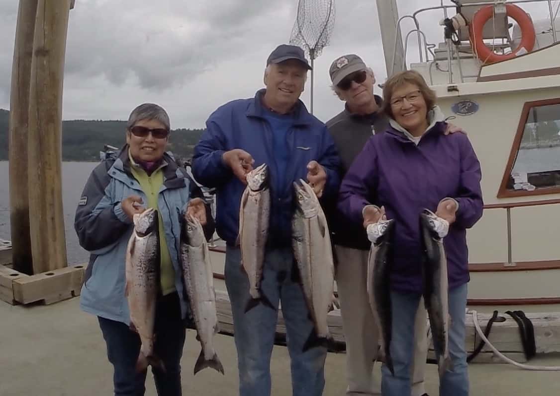 group fishing trip on vancouver island