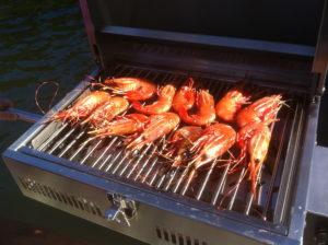 Prawns on the barbecue