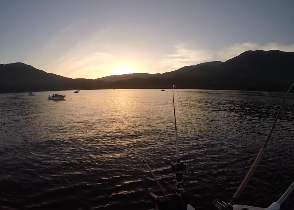 Sunrise on the Alberni Inlet while sockeye fishing