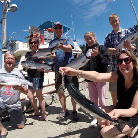 Family Fishing Charter with huge sockeye catch