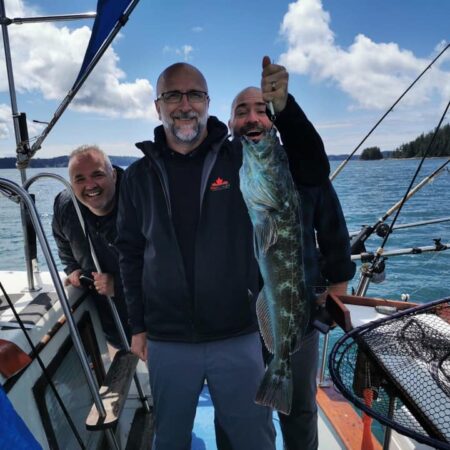 Giant Ling Cod on Guys Fishing Trip With Alberni Charters vancouver island