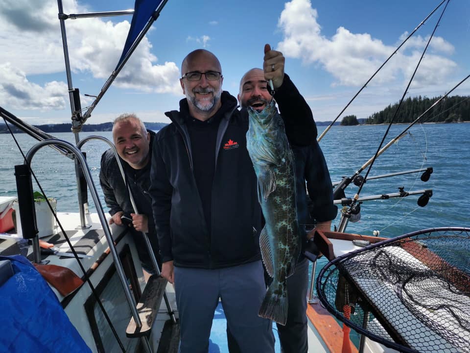 Giant Ling Cod on Guys Fishing Trip With Alberni Charters vancouver island